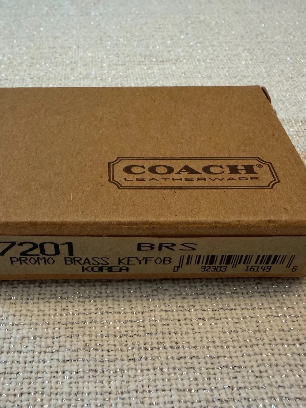 New Coach Brass Tag Key Ring Keychain - Gold Tone